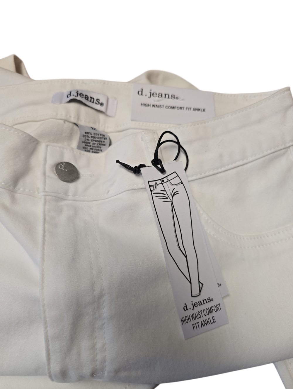 d. jeans White Skinny High Waist Jeans 12 NWT - Picture 2 of 4